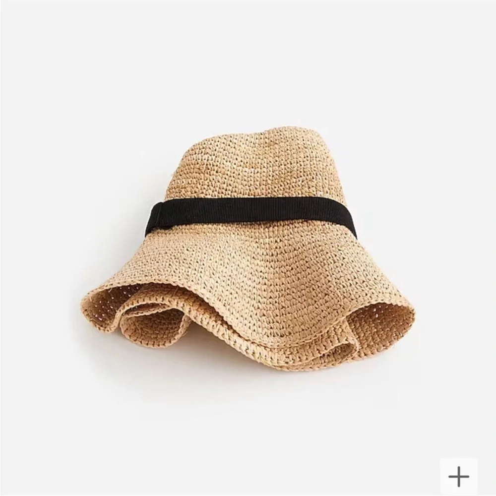 NEW J. Crew Wide-brim packable straw hat S/M G6551 $98